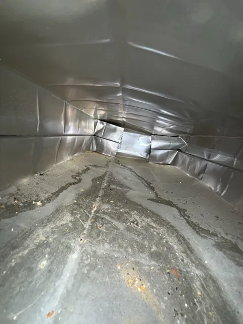 Interior of metal HVAC ductwork